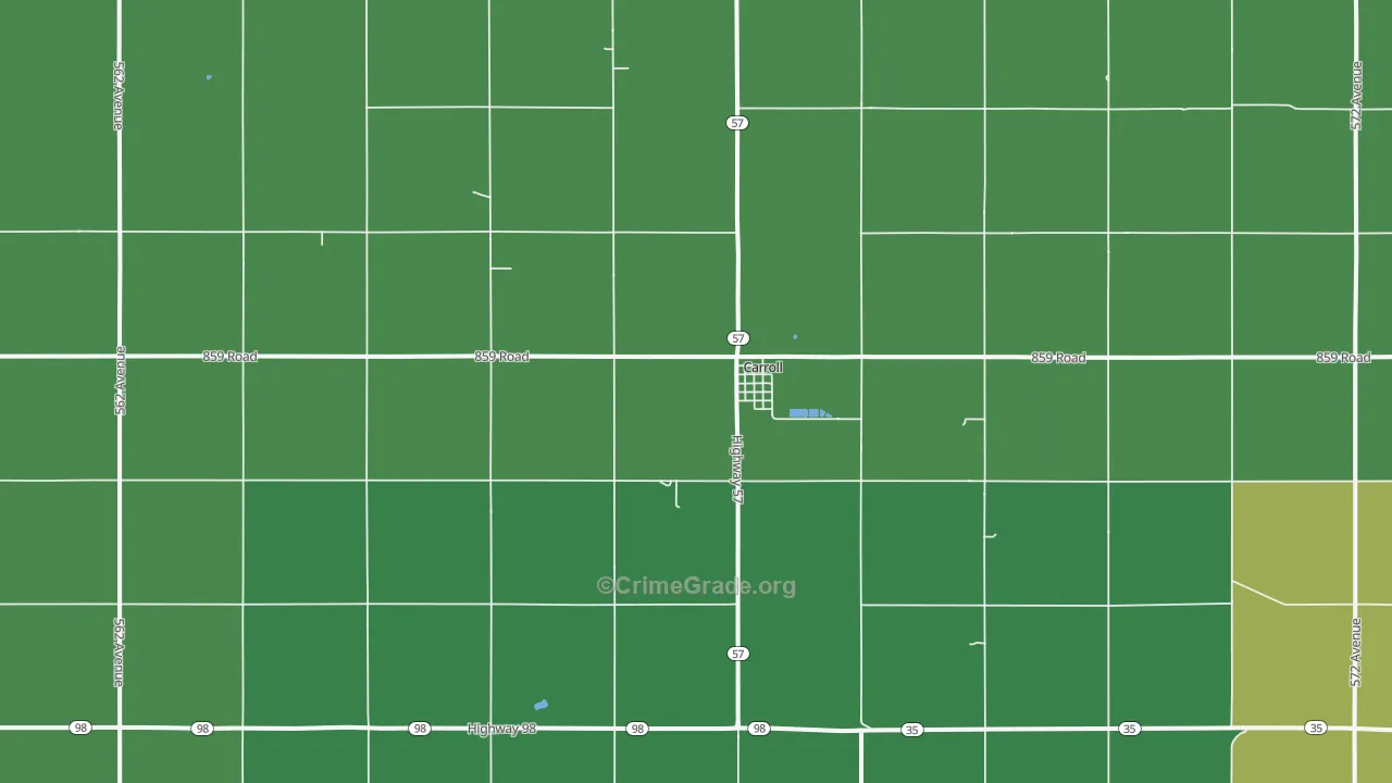 68723, NE Map of Vehicle Theft Rates