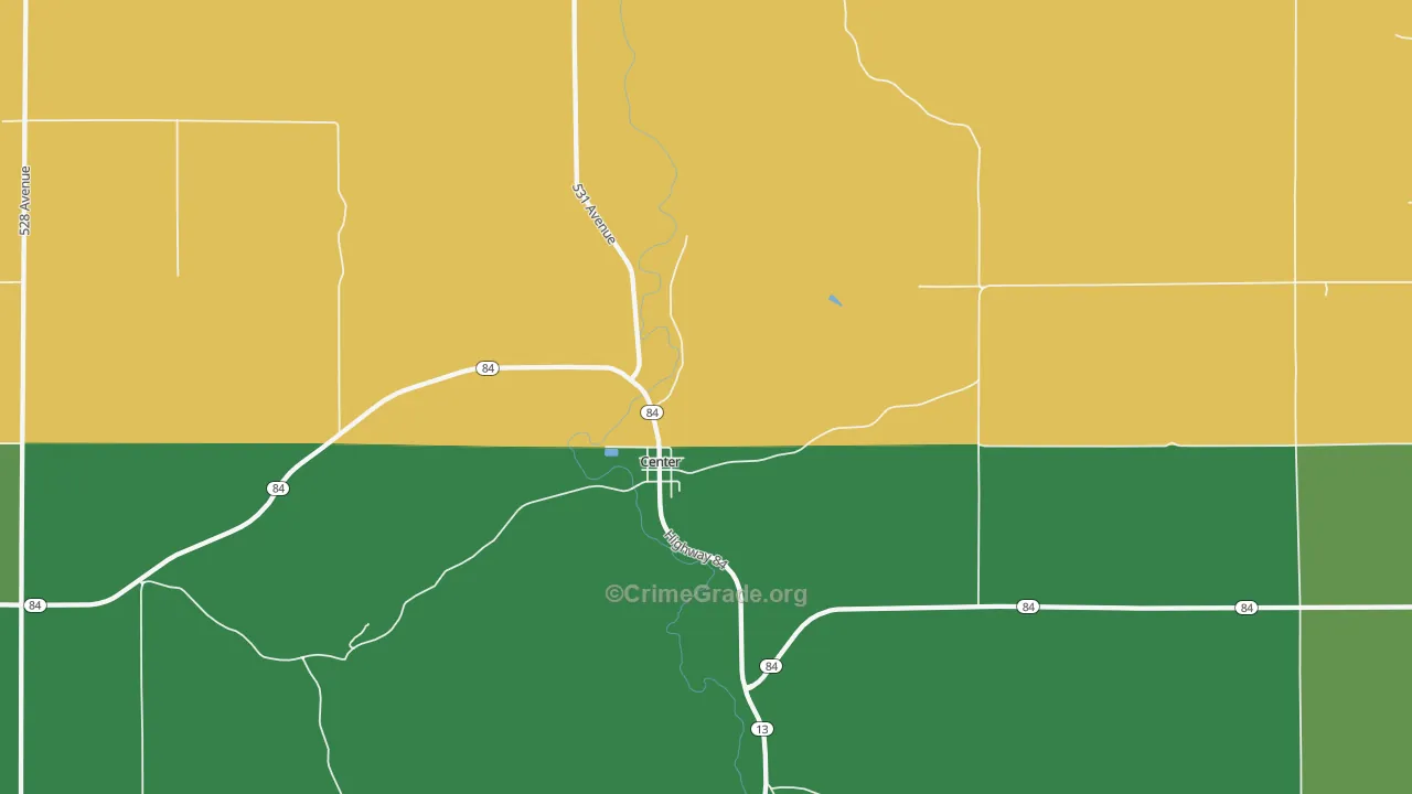 68724, NE Map of Vehicle Theft Rates
