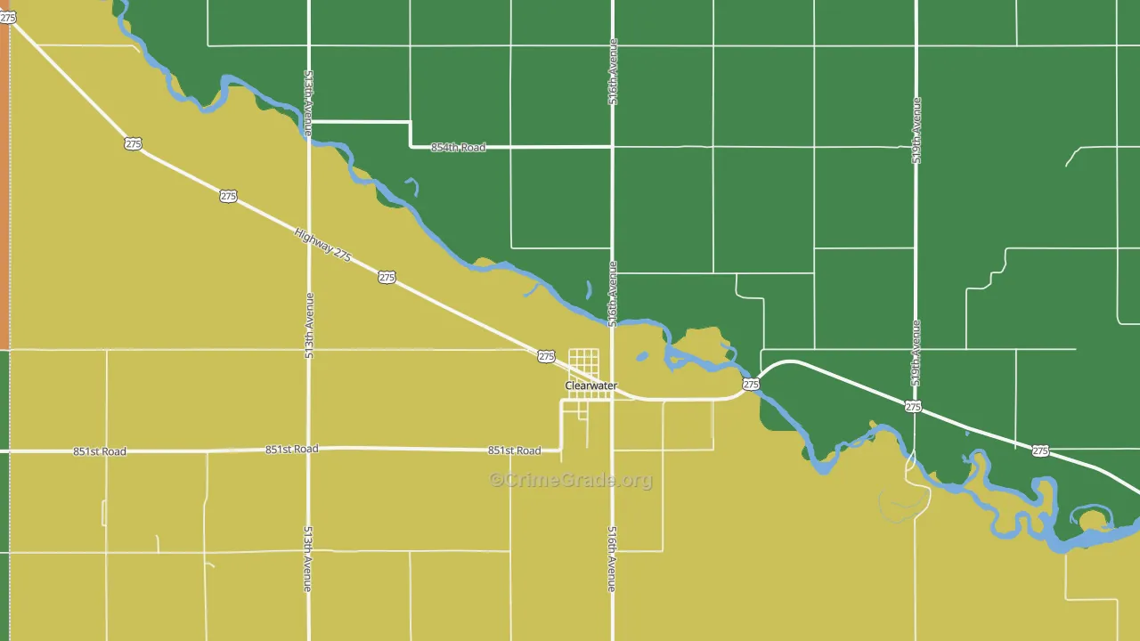 68726, NE Map of Vehicle Theft Rates