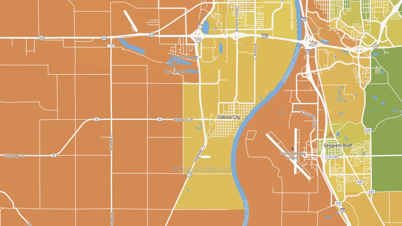 68731, NE Map of Vehicle Theft Rates
