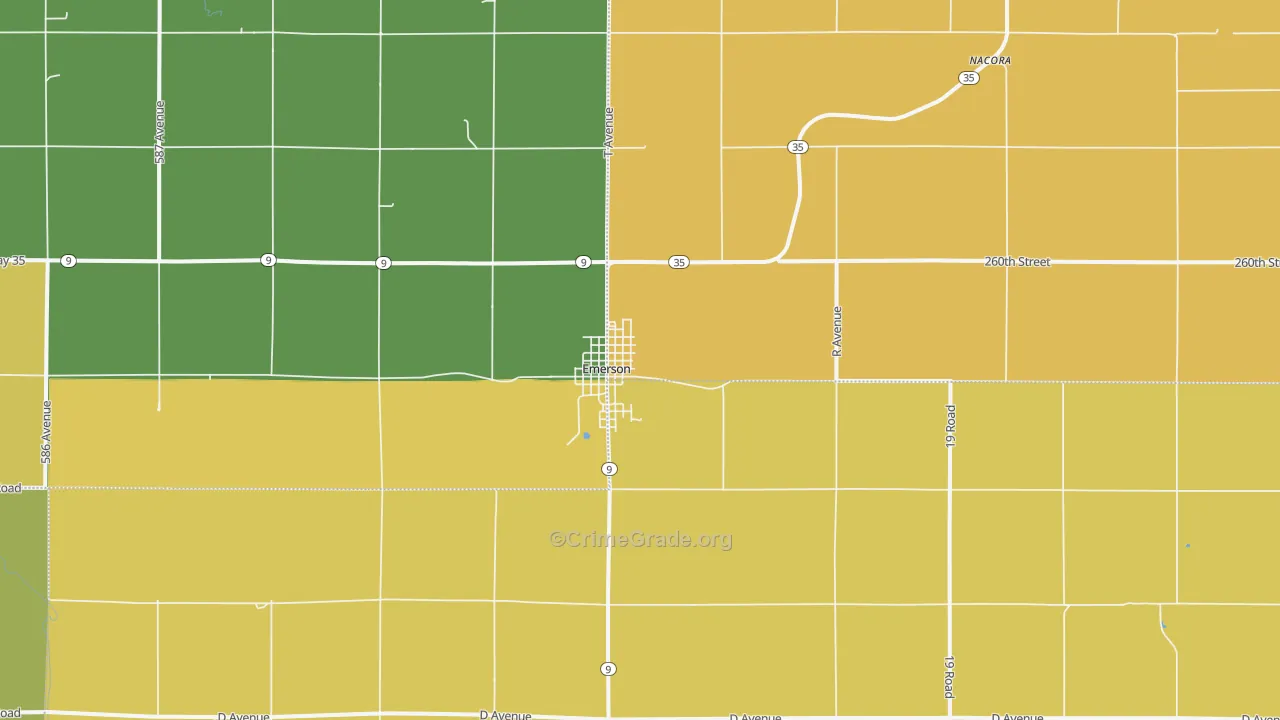 68733, NE Map of Vehicle Theft Rates