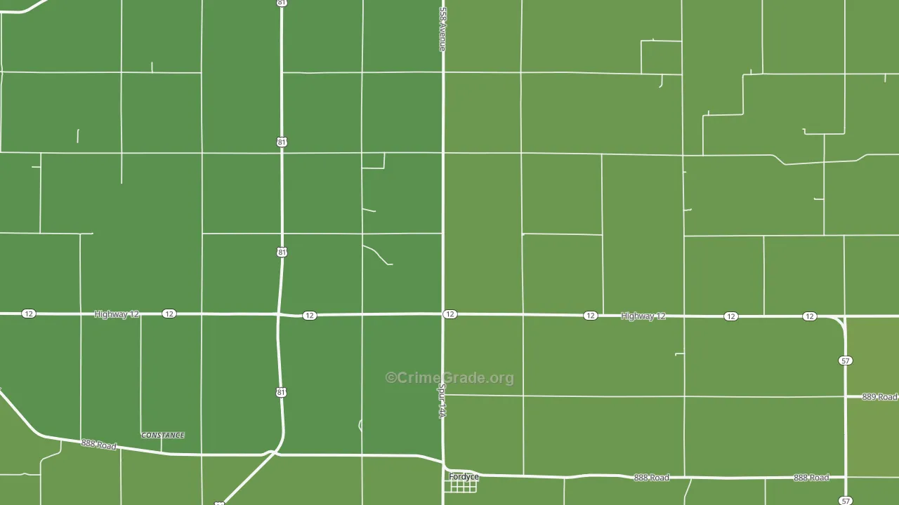 68736, NE Map of Vehicle Theft Rates