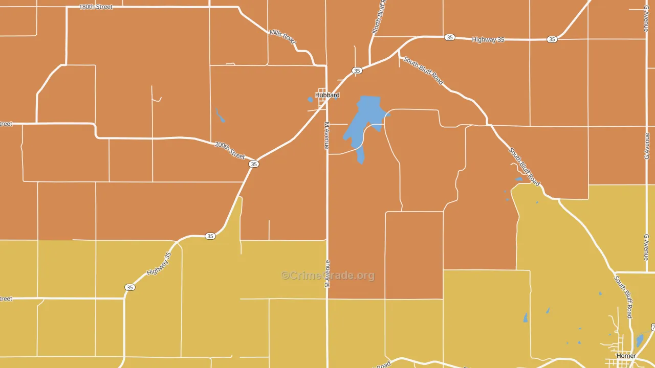 68741, NE Map of Vehicle Theft Rates