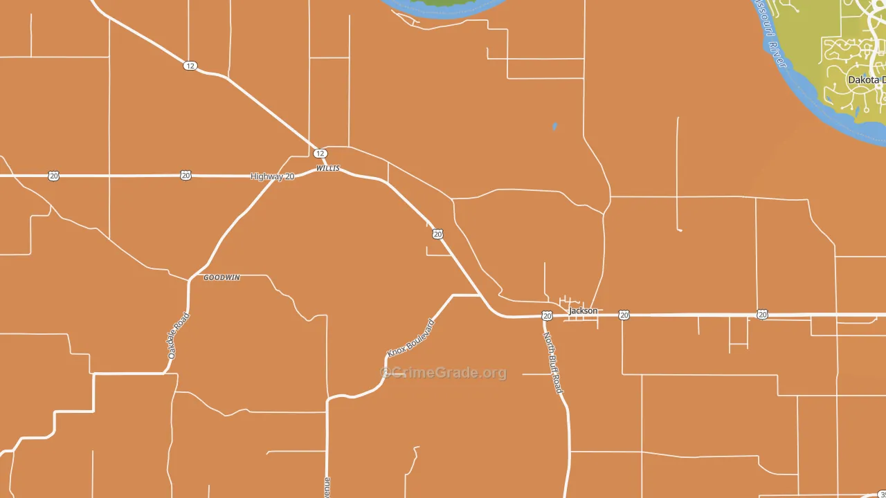 68743, NE Map of Vehicle Theft Rates