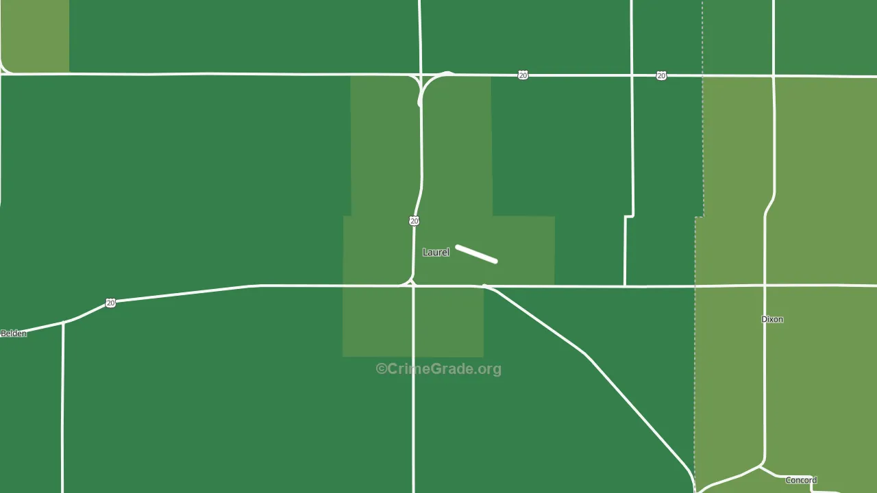 68745, NE Map of Vehicle Theft Rates