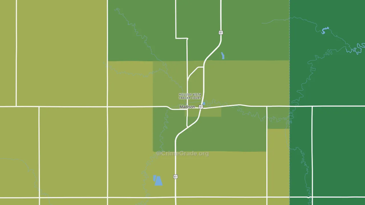 68748, NE Map of Vehicle Theft Rates