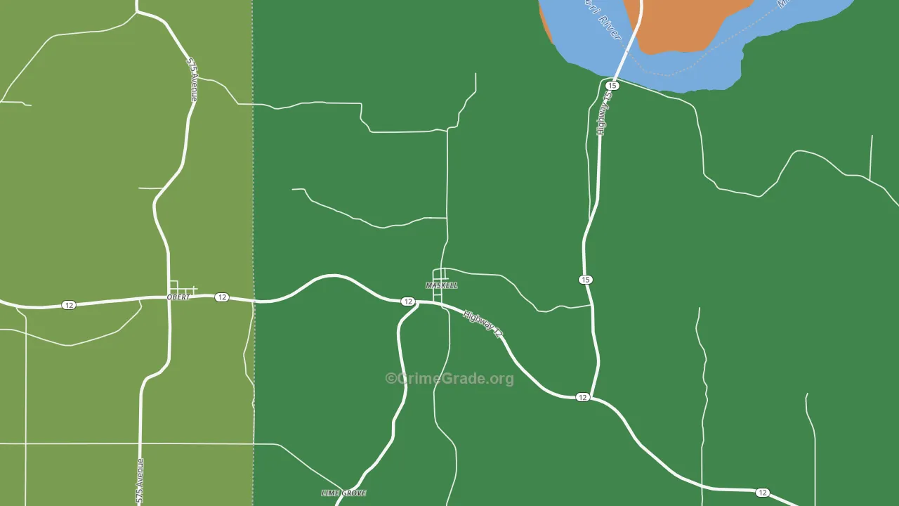 68751, NE Map of Vehicle Theft Rates