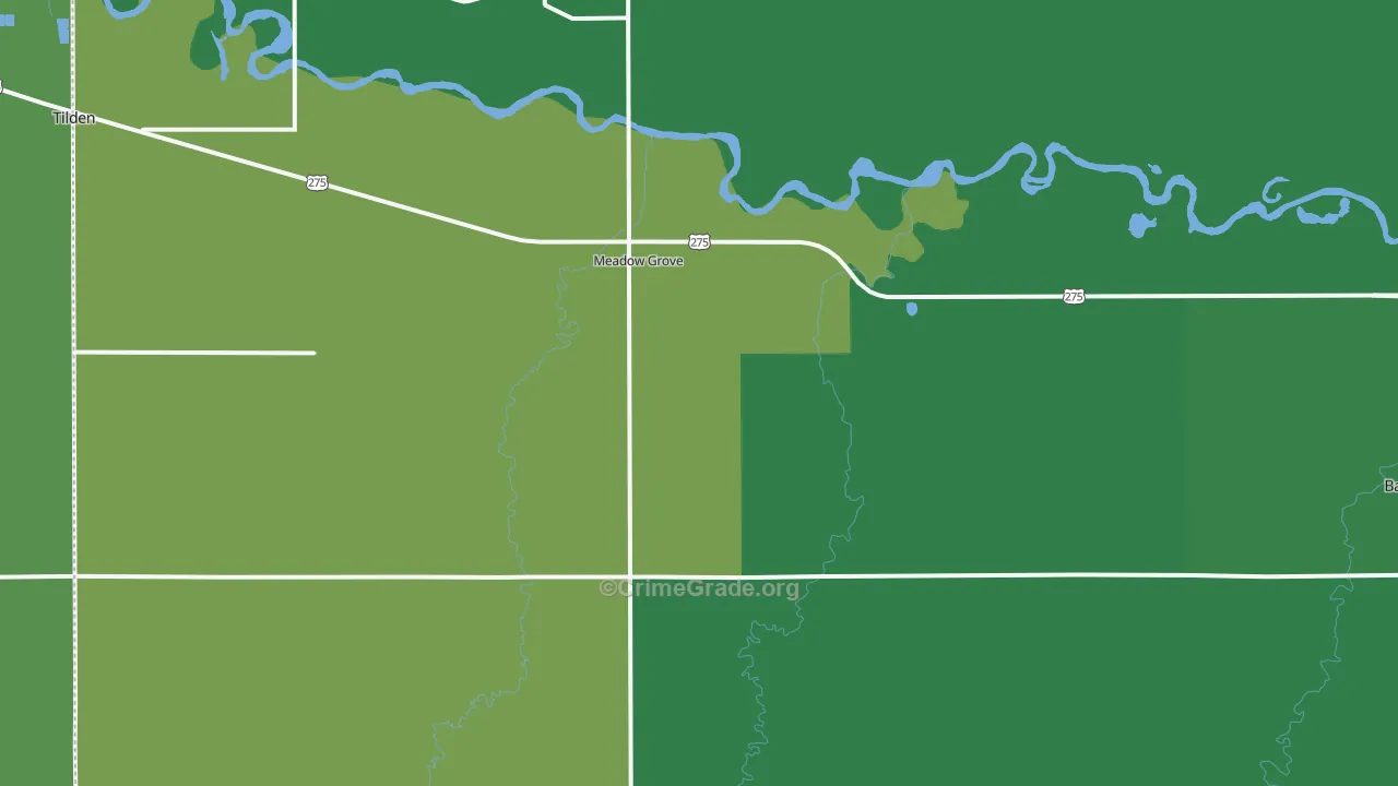 68752, NE Map of Vehicle Theft Rates