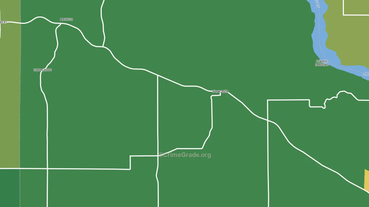 68757, NE Map of Vehicle Theft Rates
