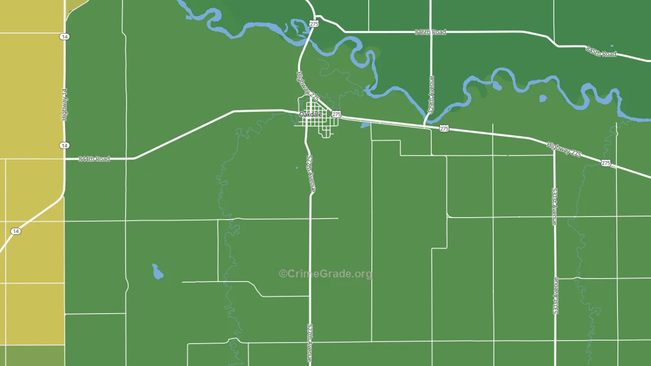 68761, NE Map of Vehicle Theft Rates
