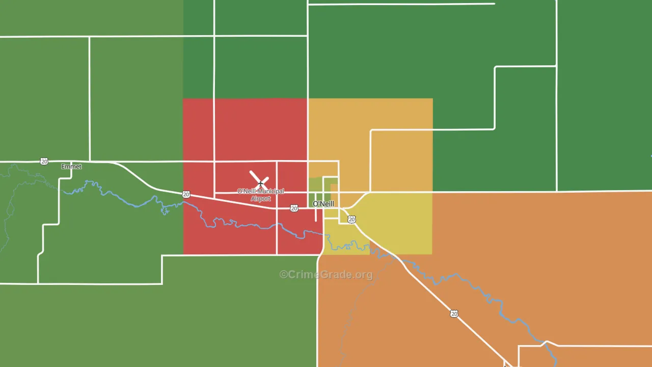 68763, NE Map of Vehicle Theft Rates