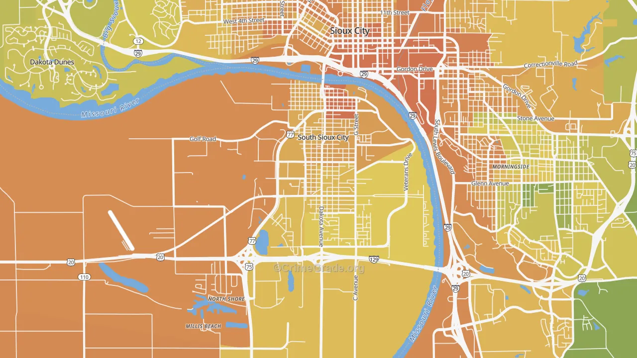 68776, NE Map of Vehicle Theft Rates
