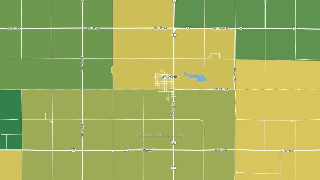 68784, NE Map of Vehicle Theft Rates