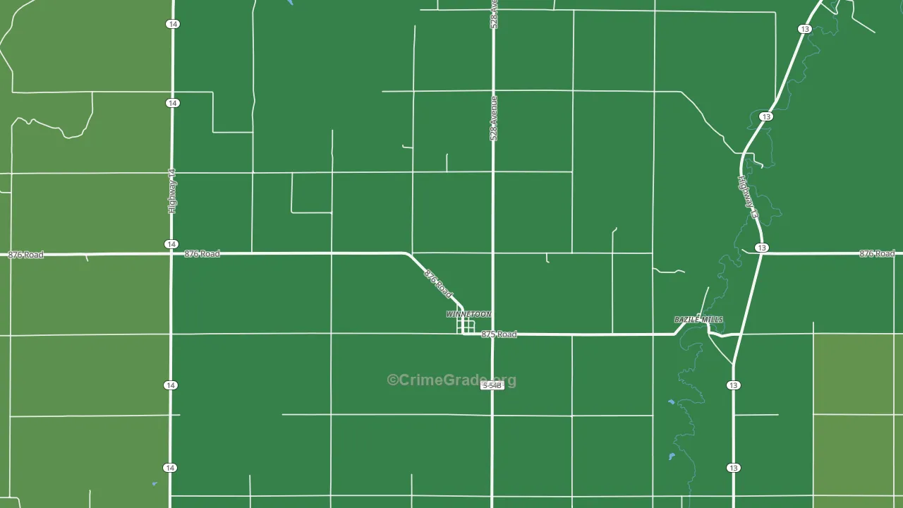 68789, NE Map of Vehicle Theft Rates