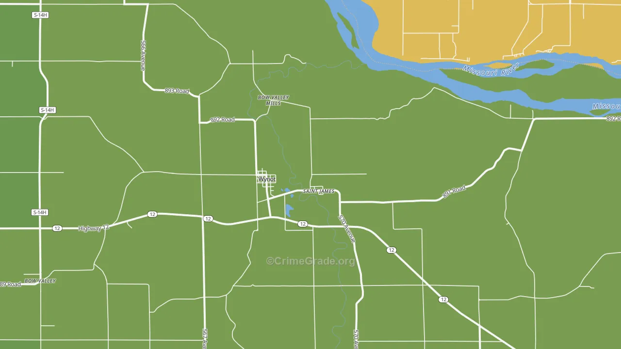 68792, NE Map of Vehicle Theft Rates