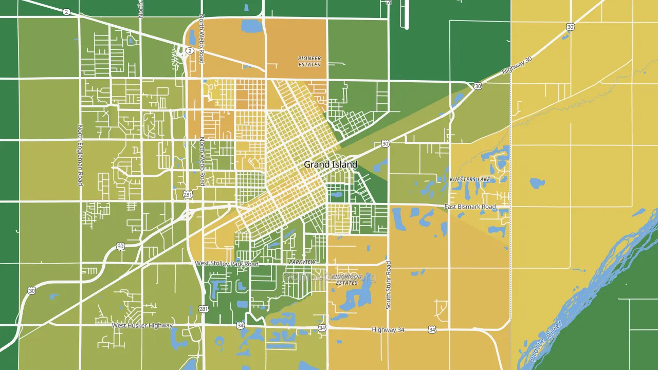 68801, NE Map of Vehicle Theft Rates