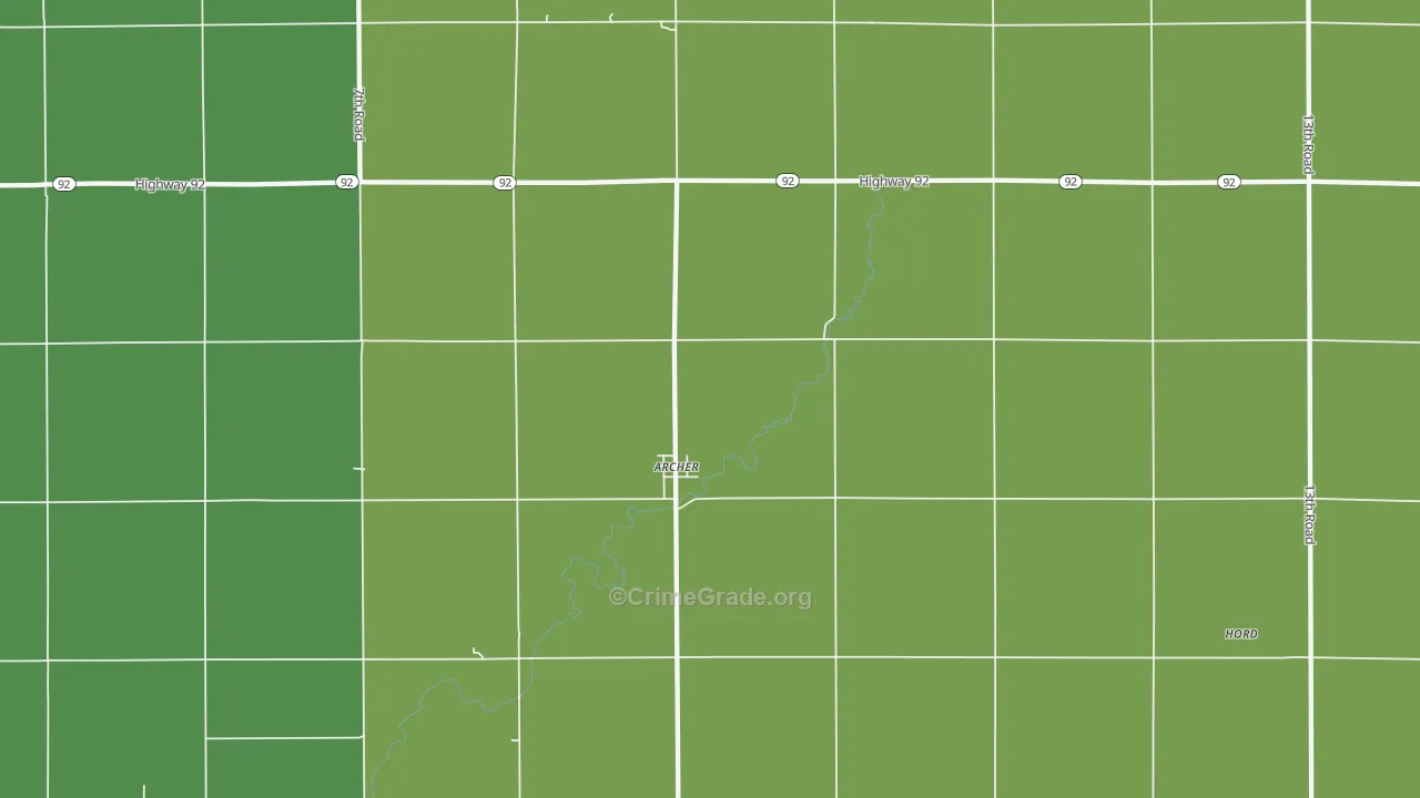 68816, NE Map of Vehicle Theft Rates