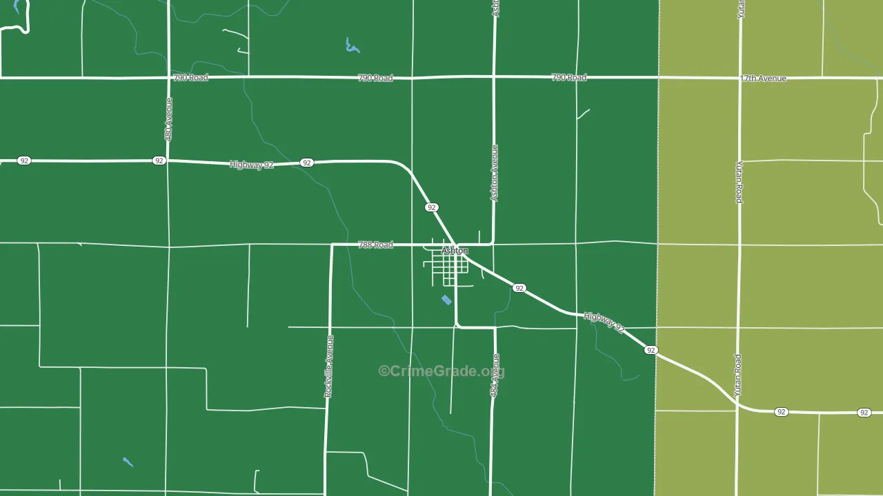 68817, NE Map of Vehicle Theft Rates