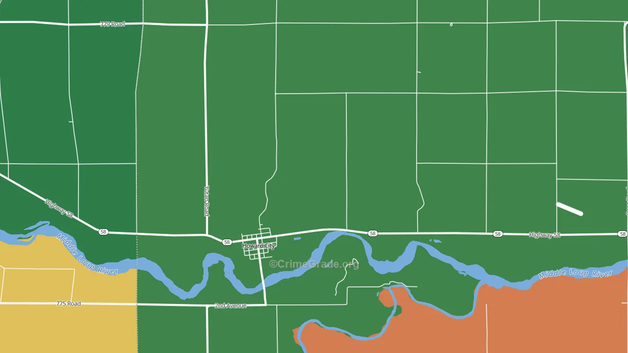 68820, NE Map of Vehicle Theft Rates