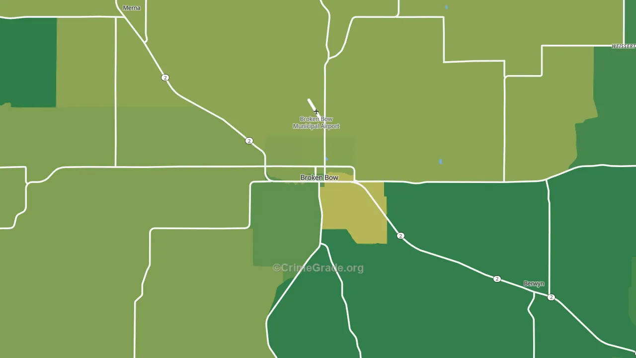 68822, NE Map of Vehicle Theft Rates