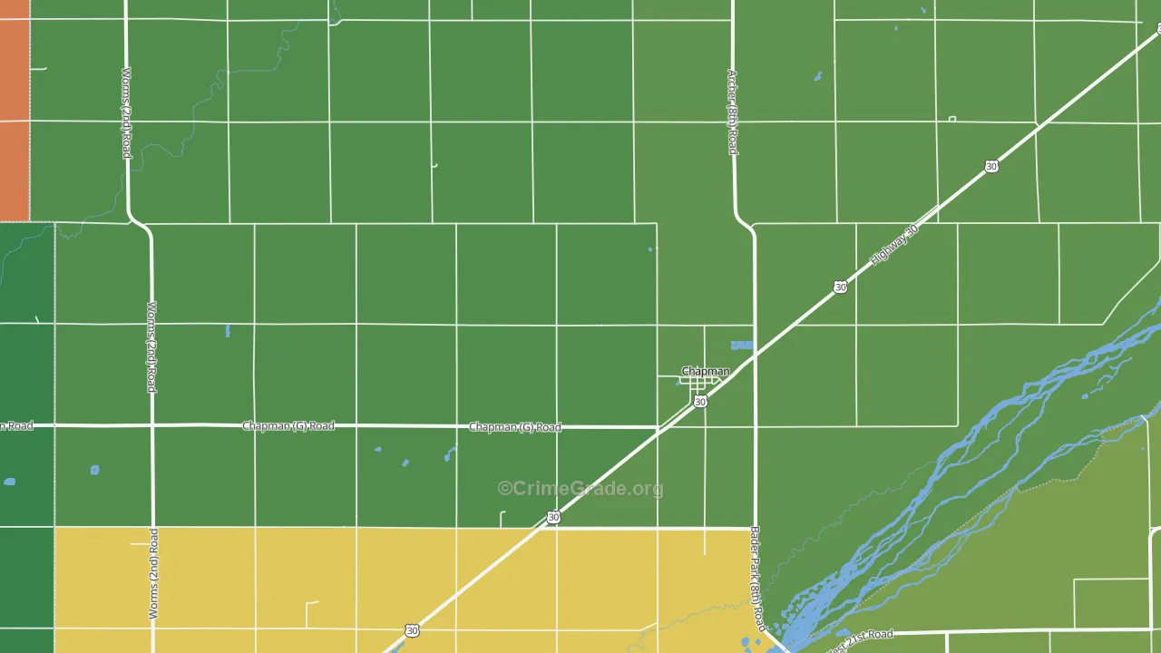 68827, NE Map of Vehicle Theft Rates