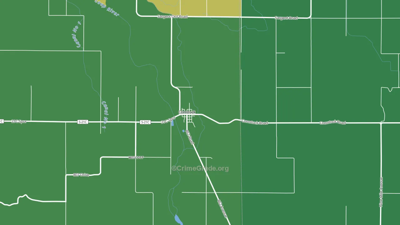 68828, NE Map of Vehicle Theft Rates