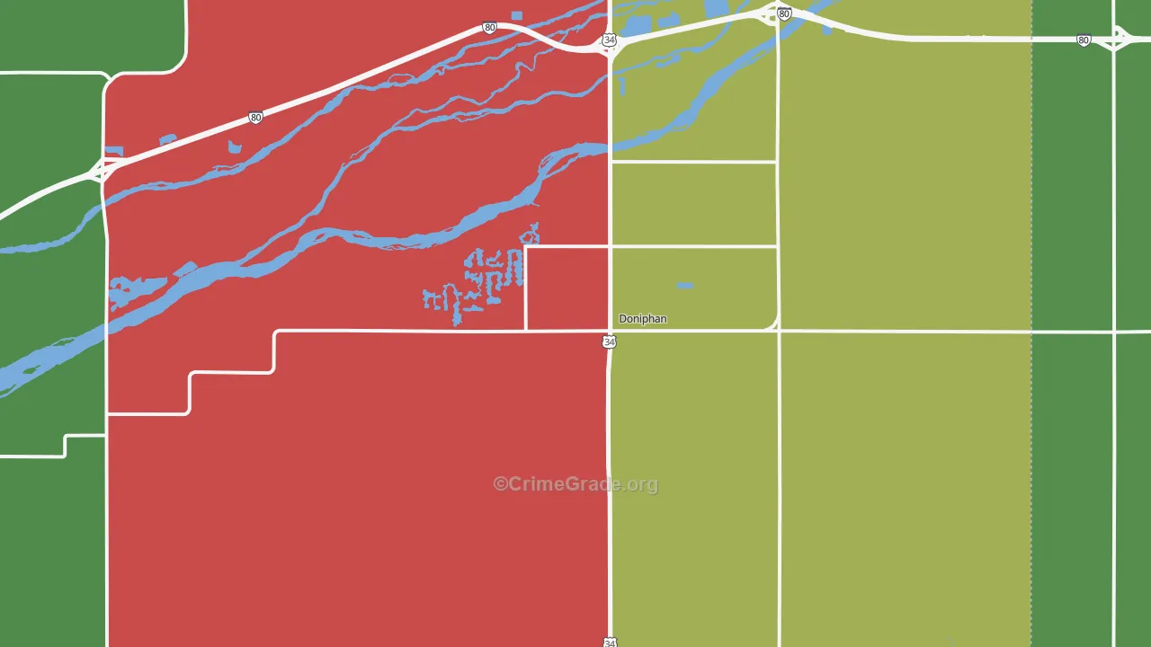 68832, NE Map of Vehicle Theft Rates