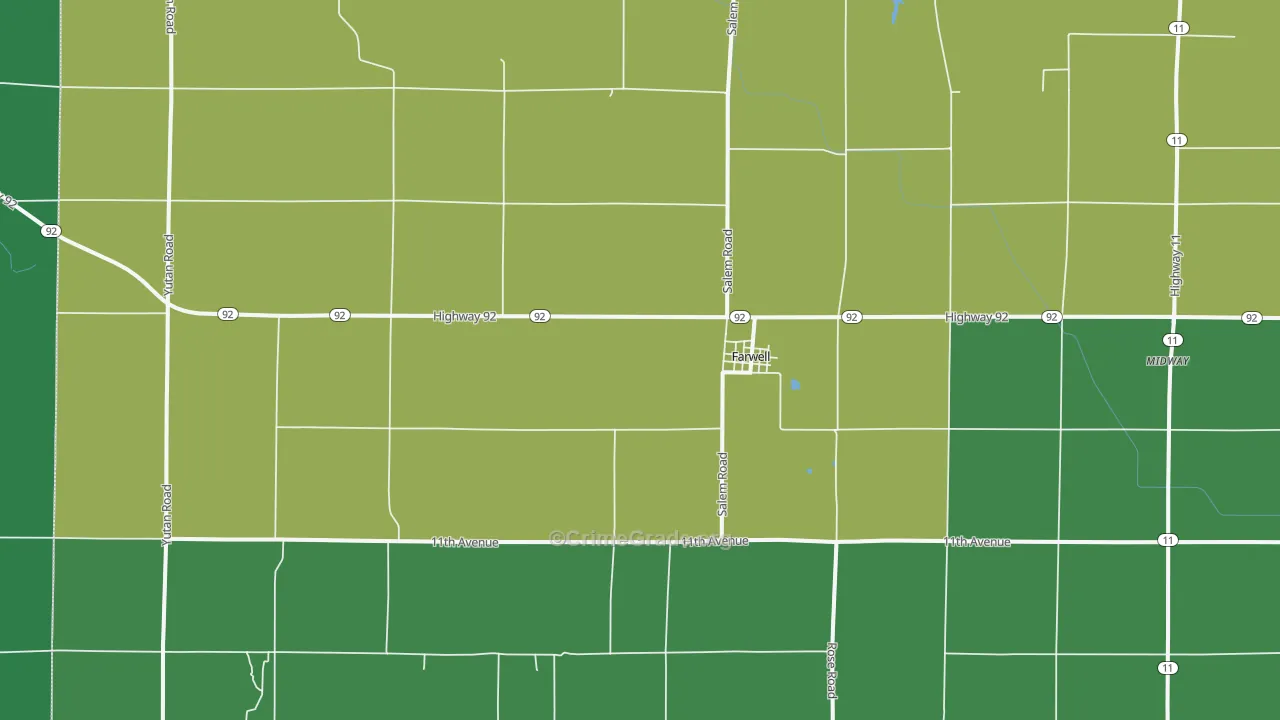 68838, NE Map of Vehicle Theft Rates