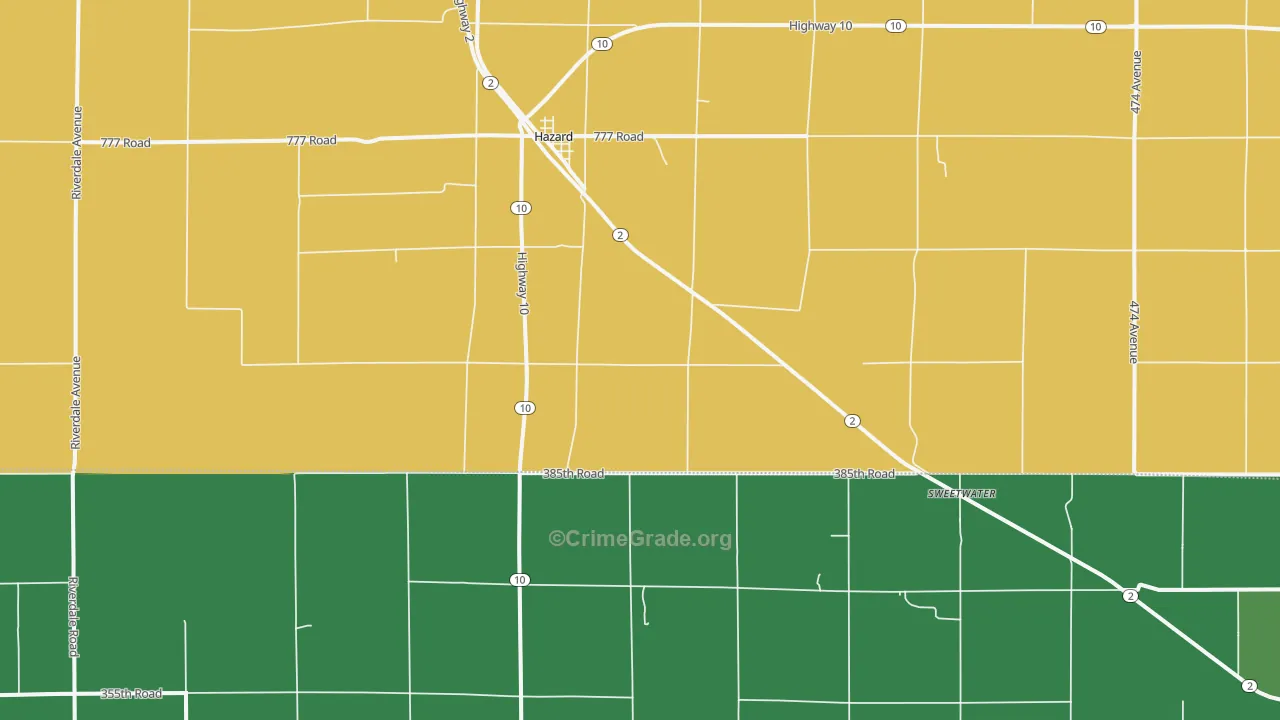 68844, NE Map of Vehicle Theft Rates