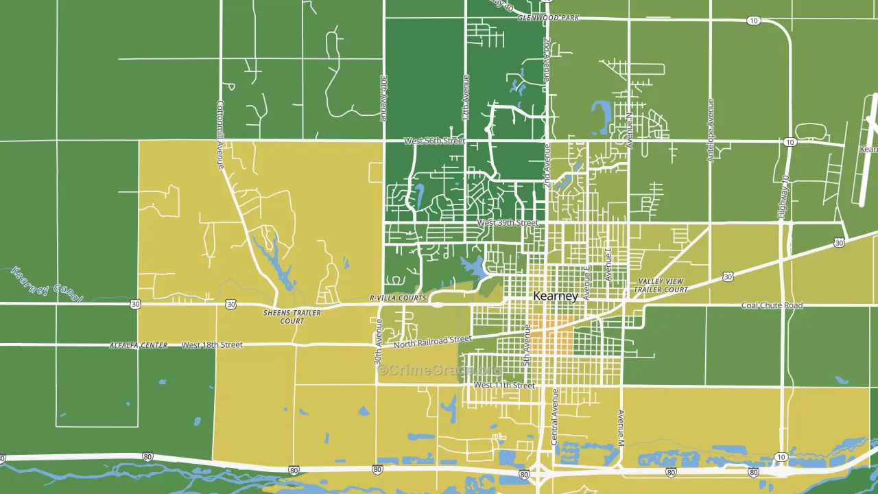 68845, NE Map of Vehicle Theft Rates