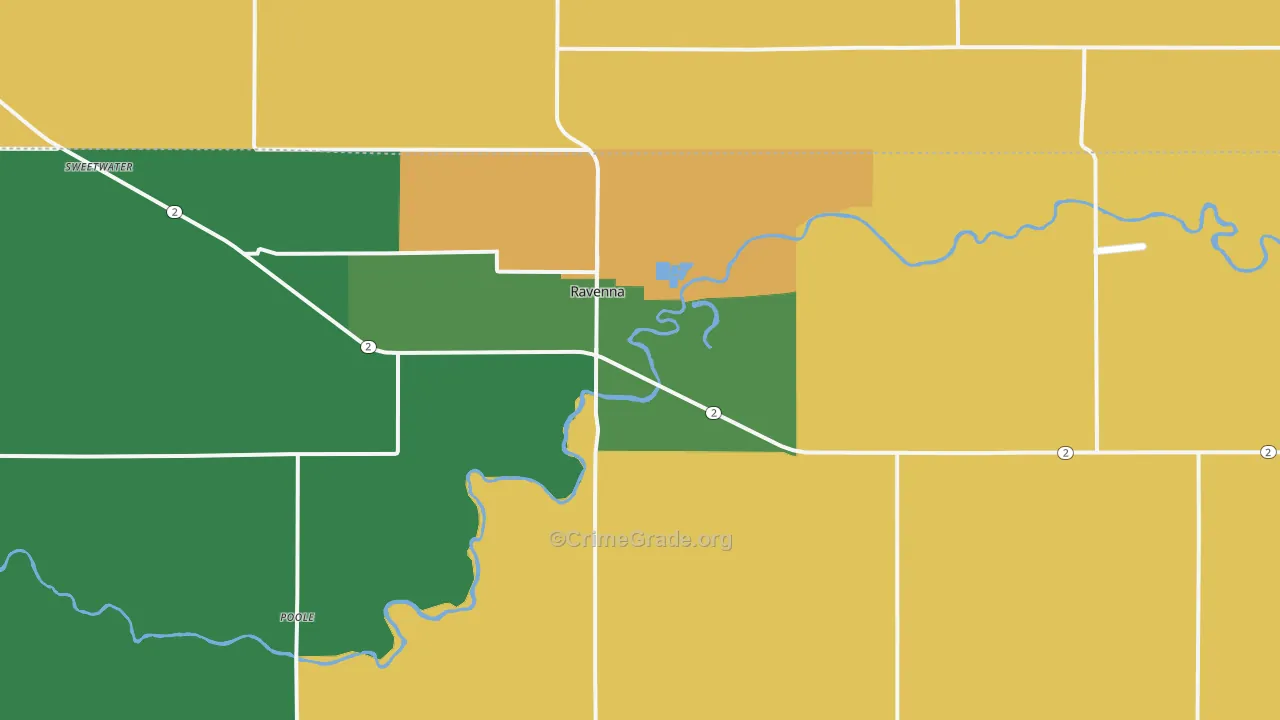 68869, NE Map of Vehicle Theft Rates