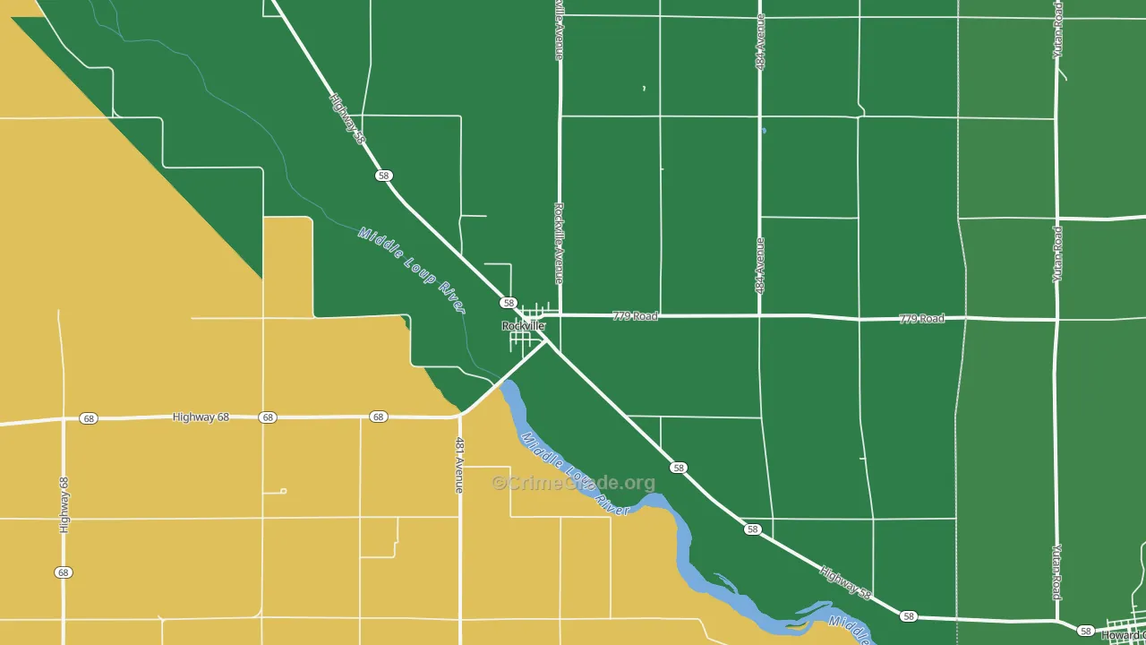 68871, NE Map of Vehicle Theft Rates