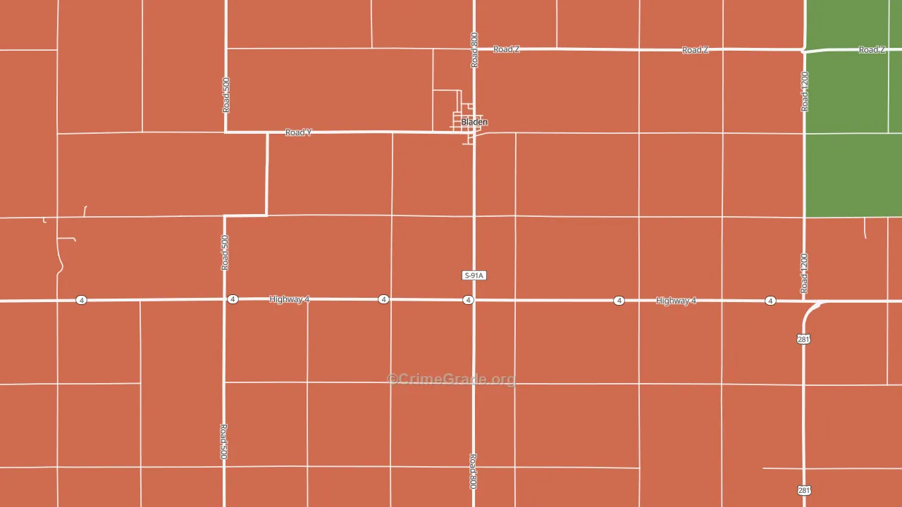 68928, NE Map of Vehicle Theft Rates