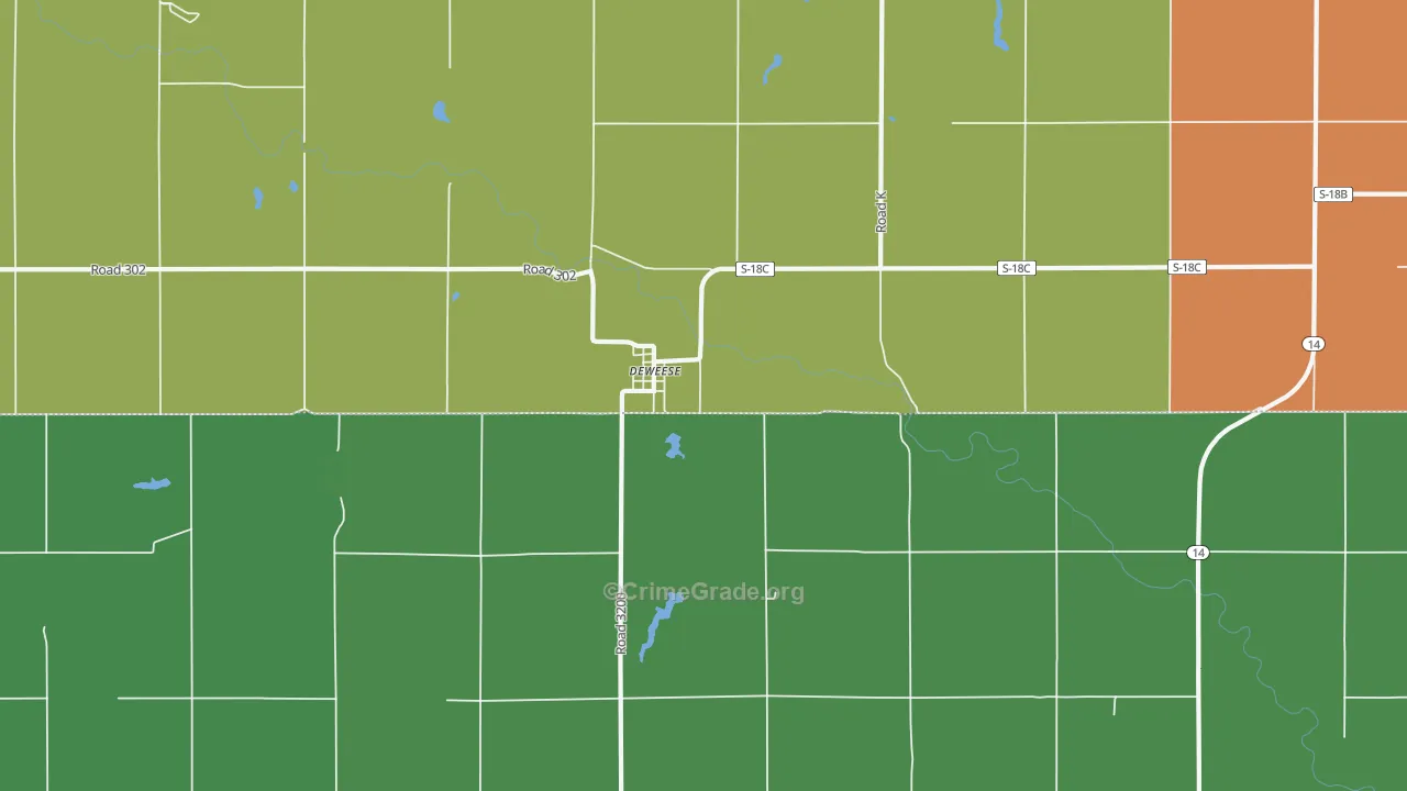 68934, NE Map of Vehicle Theft Rates