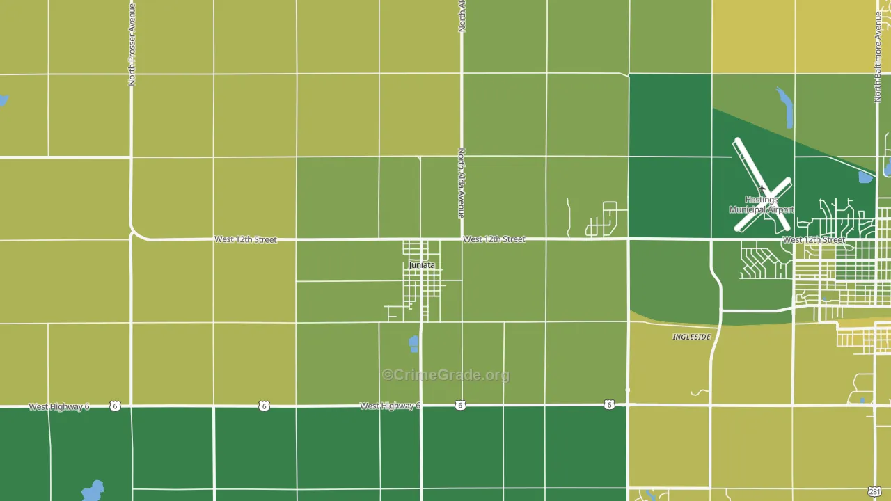 68955, NE Map of Vehicle Theft Rates