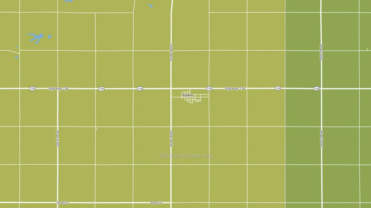 68974, NE Map of Vehicle Theft Rates
