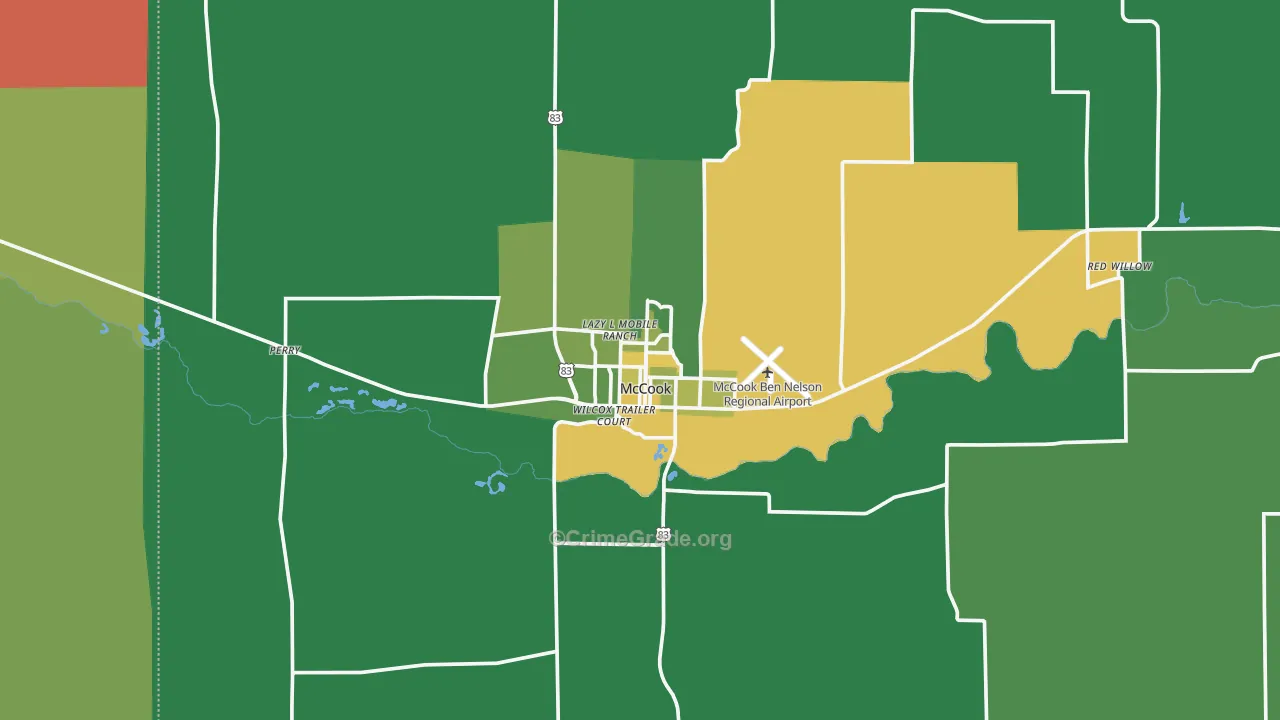 69001, NE Map of Vehicle Theft Rates
