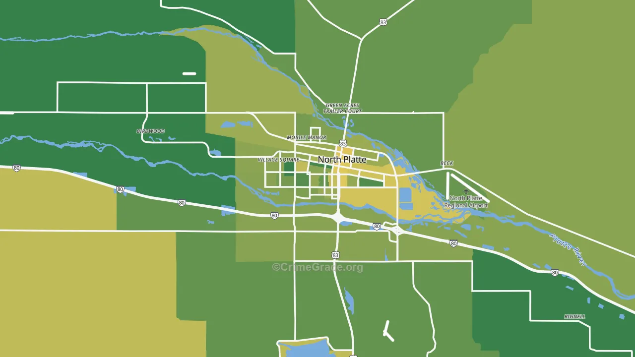 69101, NE Map of Vehicle Theft Rates