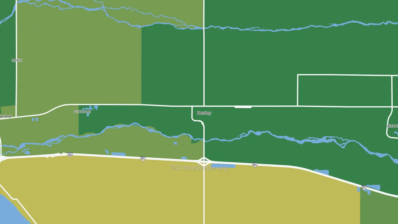 69143, NE Map of Vehicle Theft Rates
