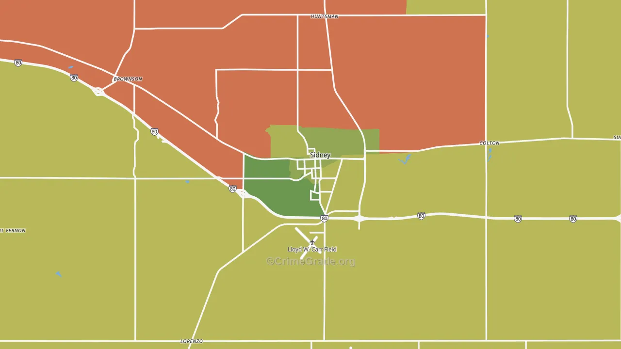 69162, NE Map of Vehicle Theft Rates