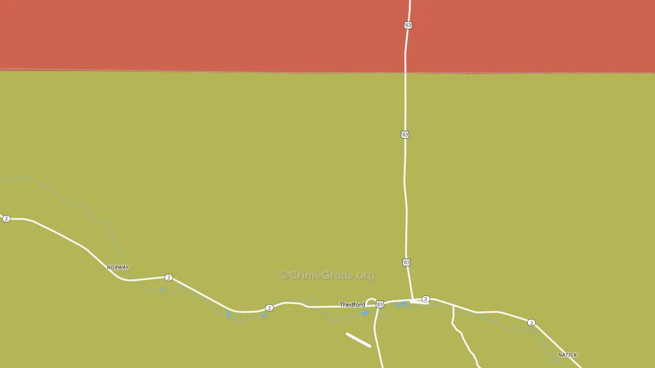 69166, NE Map of Vehicle Theft Rates