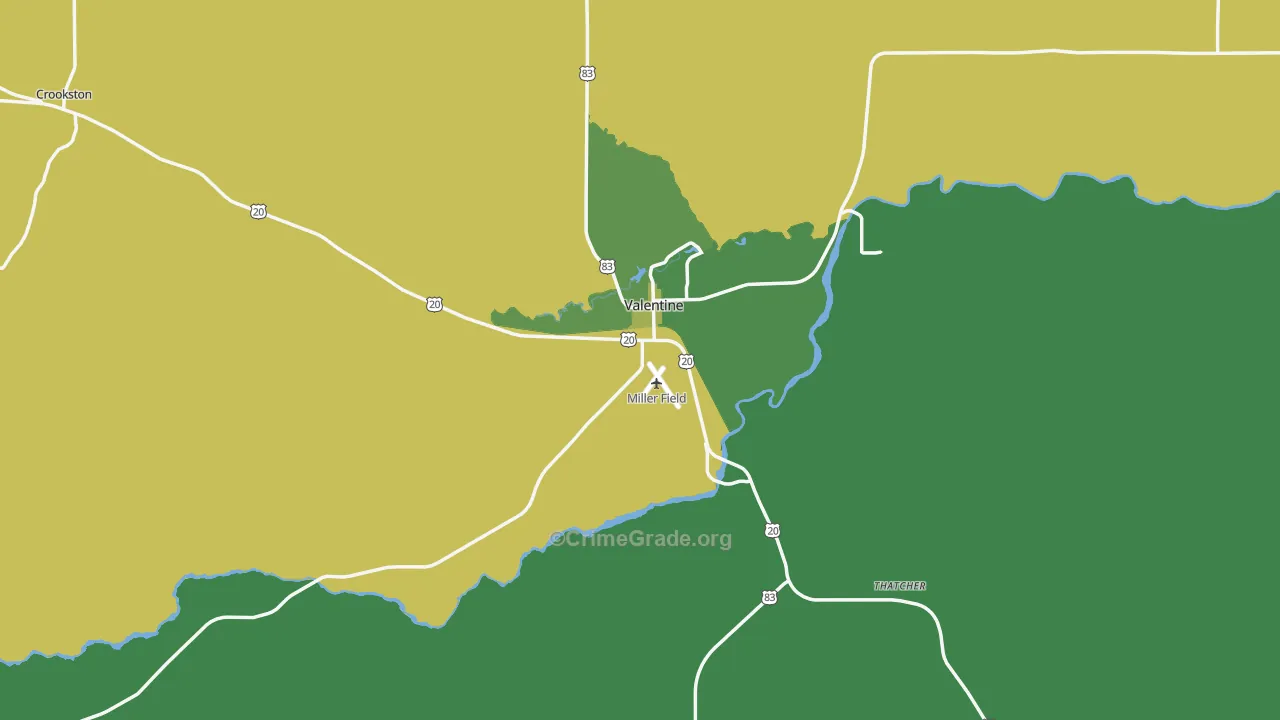 69201, NE Map of Vehicle Theft Rates
