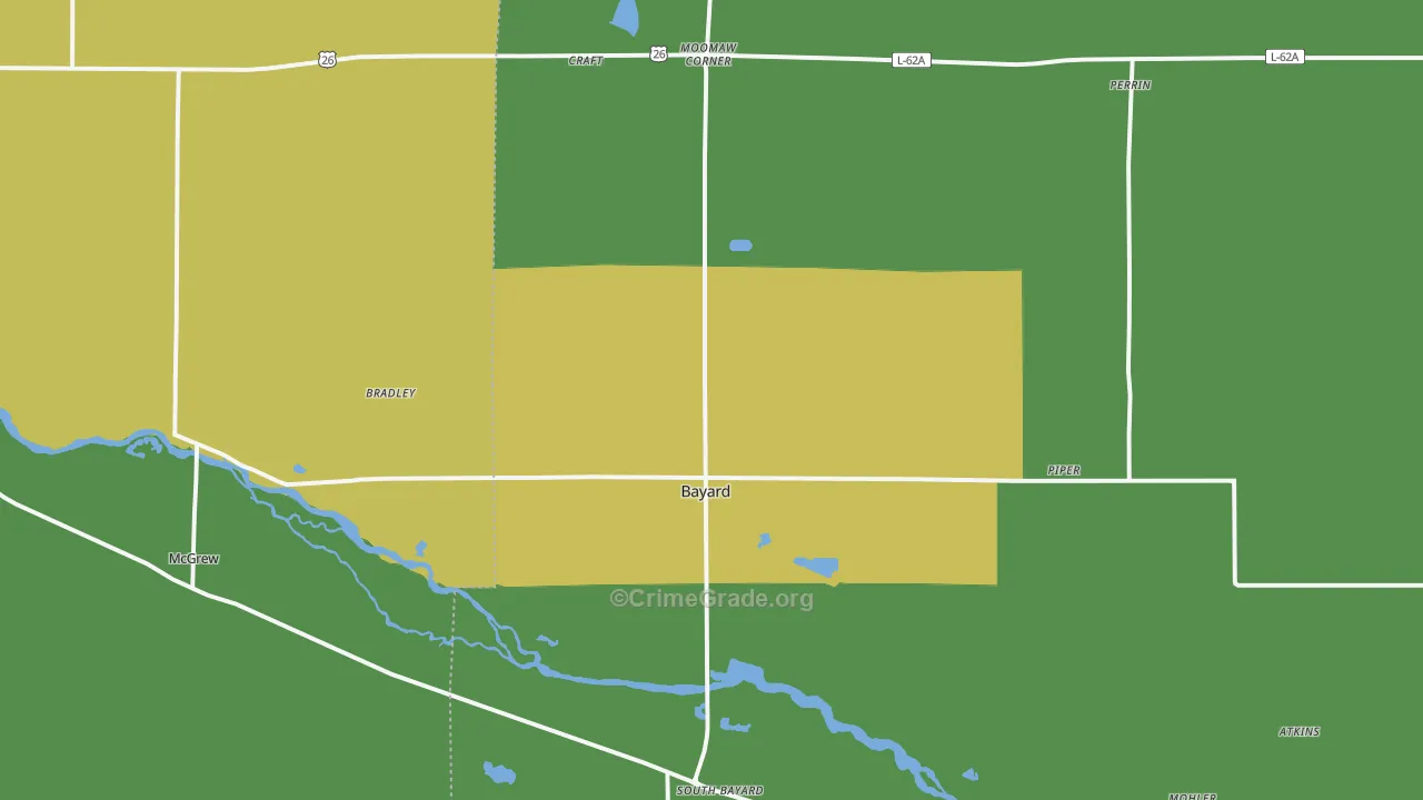 69334, NE Map of Vehicle Theft Rates