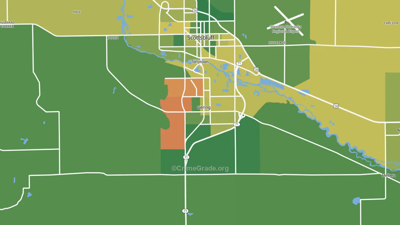 69341, NE Map of Vehicle Theft Rates
