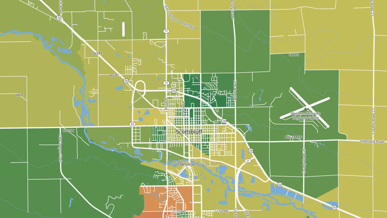69361, NE Map of Vehicle Theft Rates