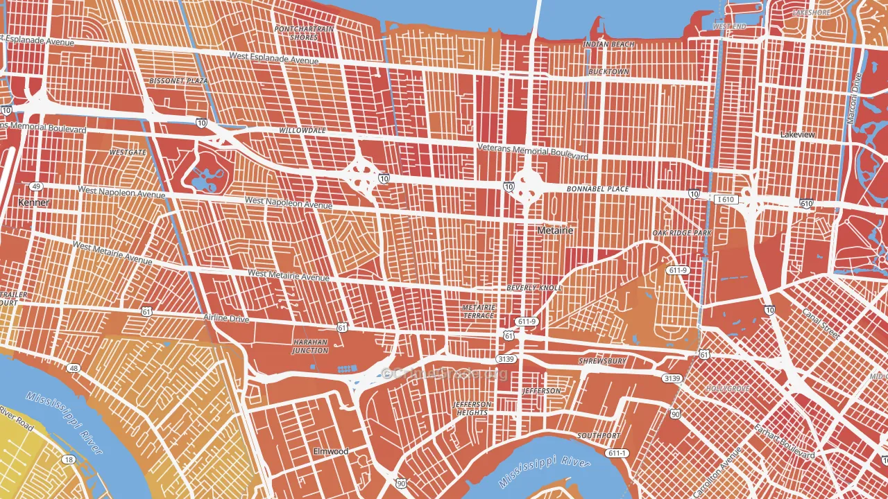 70001, LA Map of Vehicle Theft Rates