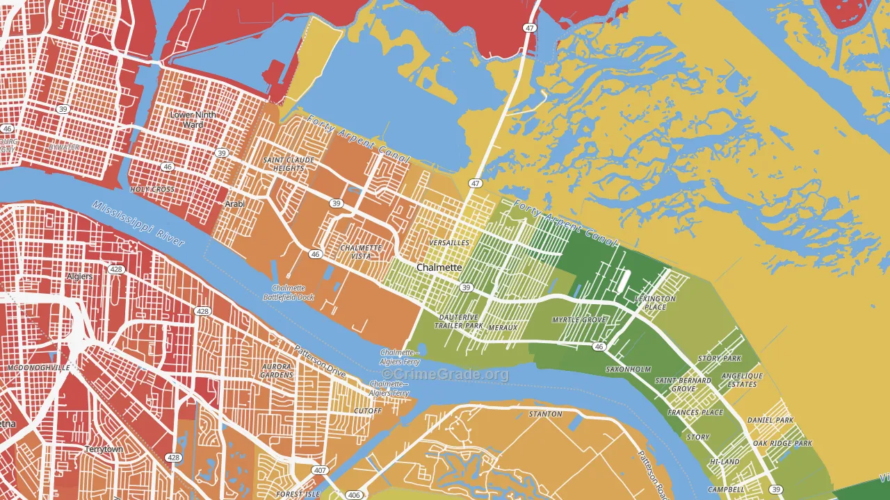 70043, LA Map of Vehicle Theft Rates