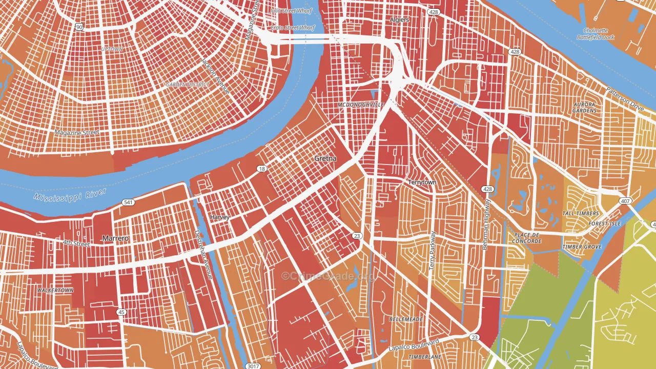 70053, LA Map of Vehicle Theft Rates