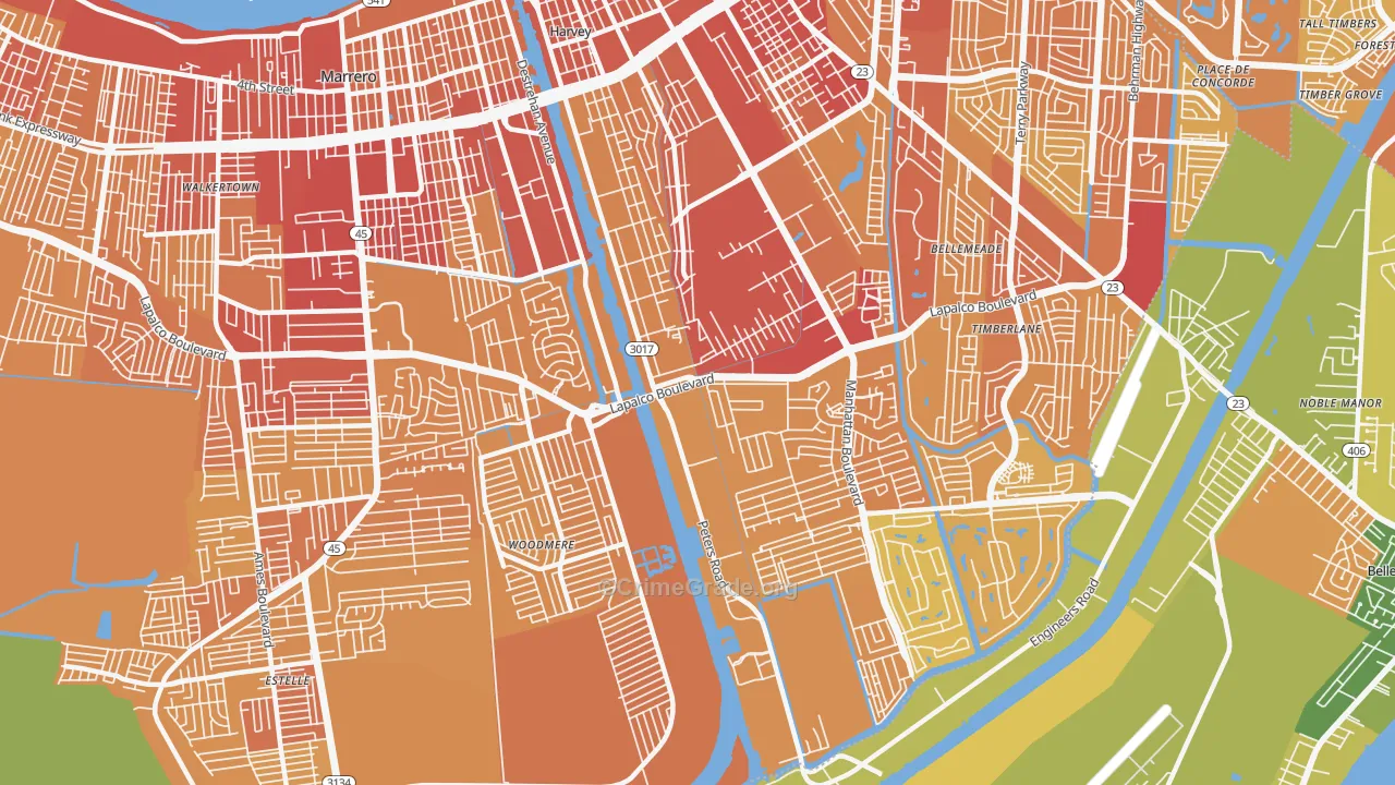 70058, LA Map of Vehicle Theft Rates