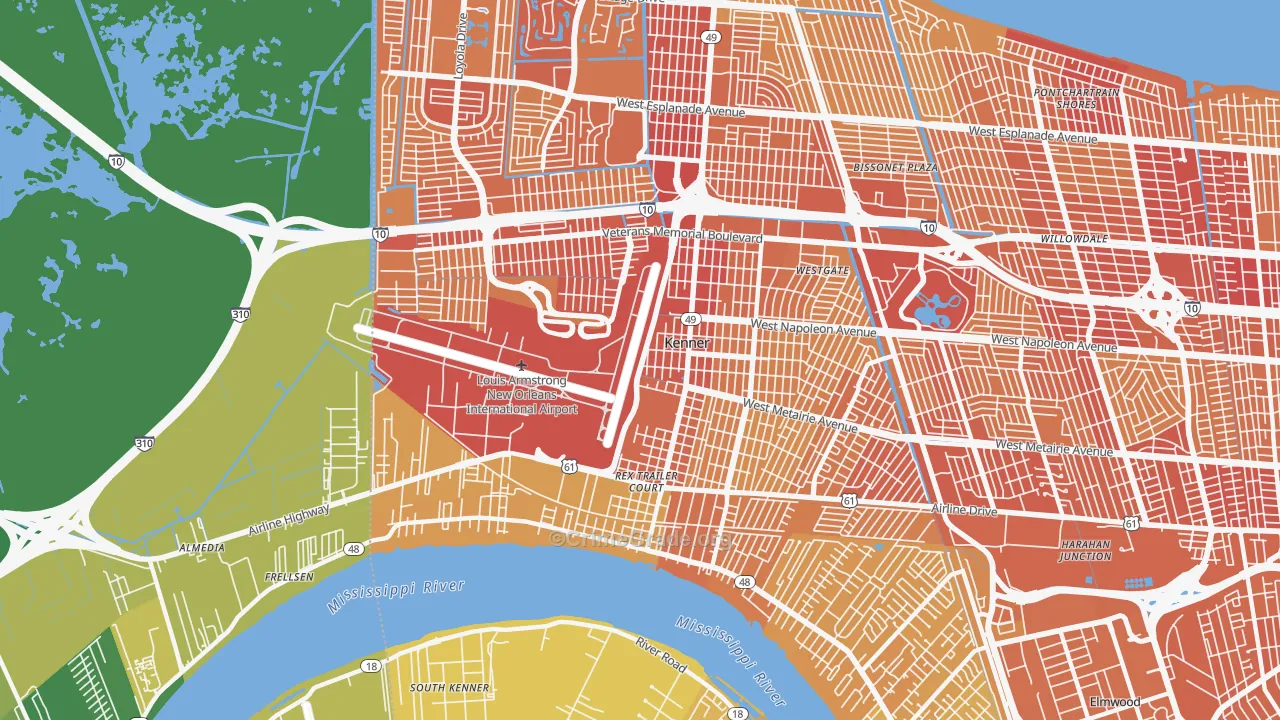70062, LA Map of Vehicle Theft Rates